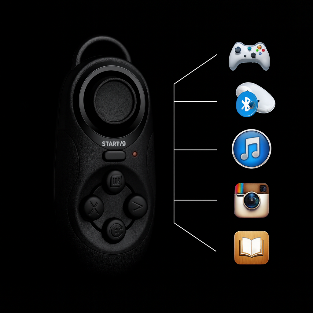 Bluetooth Multifunction Controller – Selfie Remote, Gamepad and Media Control in one device